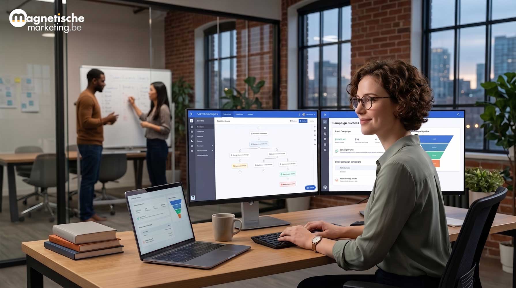ActiveCampaign CRM Sales medewerker gebruikt ActiveCampaign CRM voor het opvolgen van leads